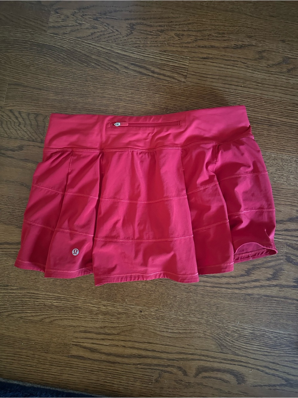 lululemon athletica crimson red athletic skirt with built-in shorts